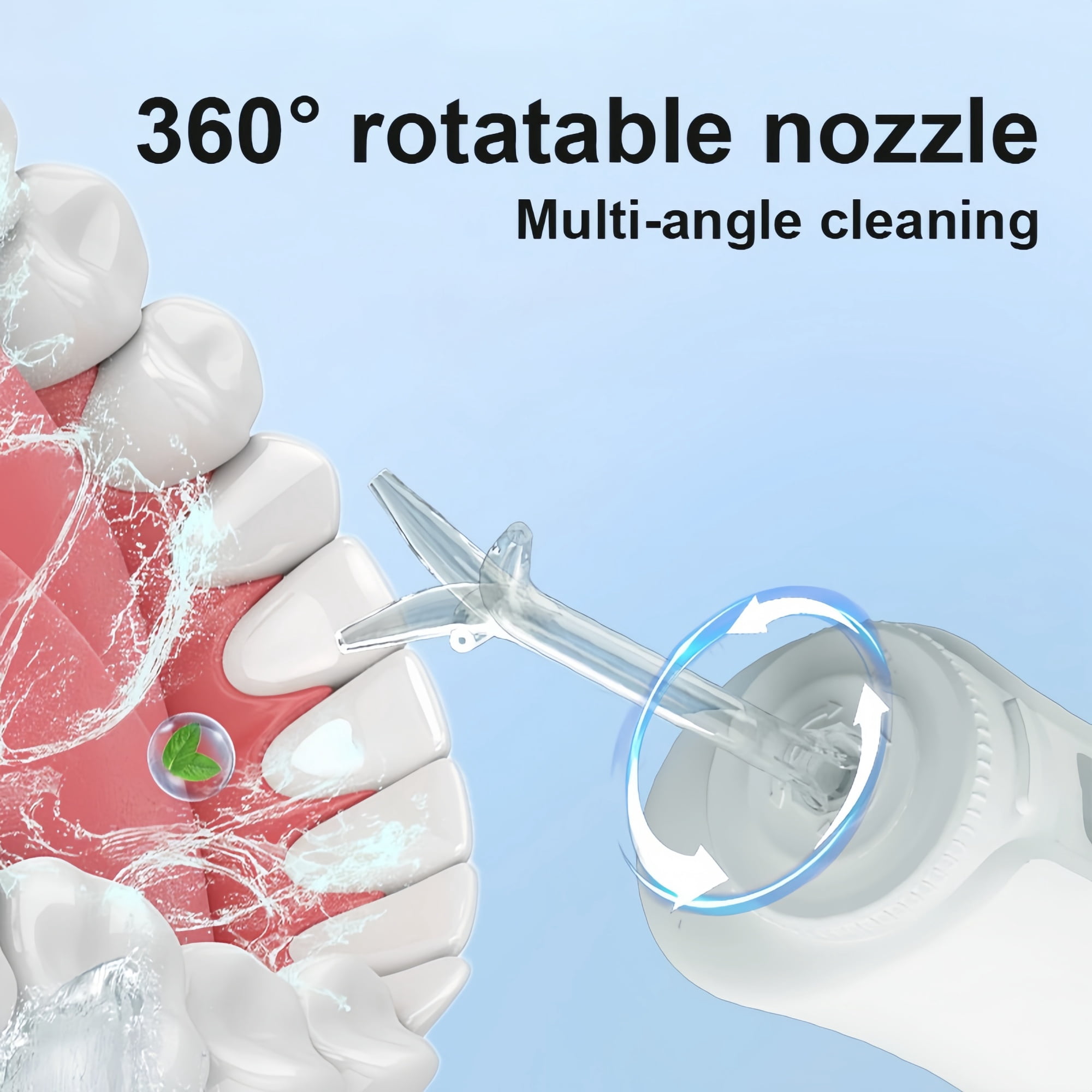 Water Flosser,Dental Oral Irrigator,4 Modes 5 Jet Tips,300ML Tank,IPX7 Waterproof Rechargeable Teeth Cleaner for Home & Travel
