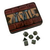 Thieves Tools with Black Dragon | Shiny Black Nickel with Green Numbering Metal Dice -