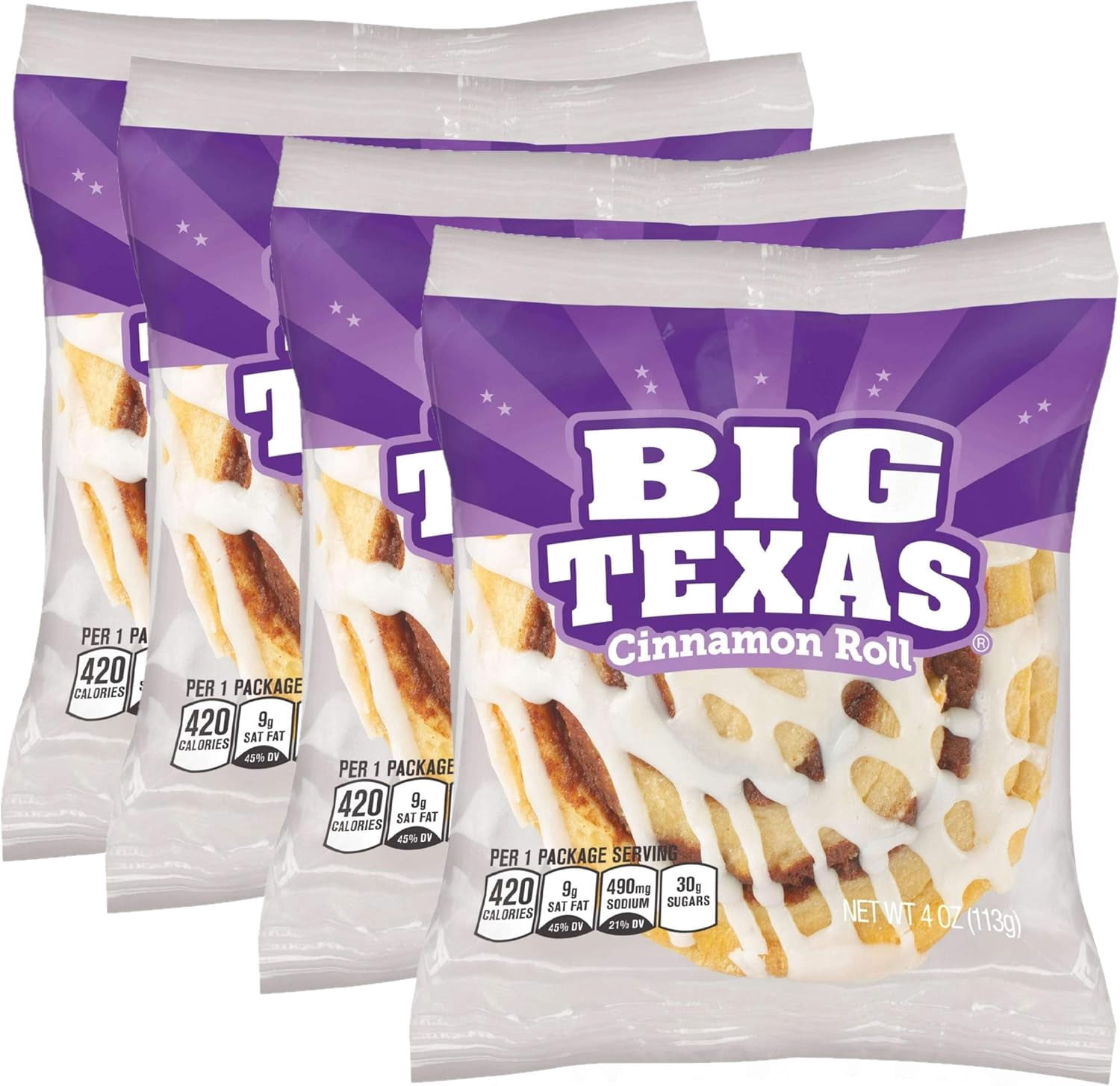 Cloverhill Big Texas Cinnamon Rolls 16 Count - 4 oz. Pastries