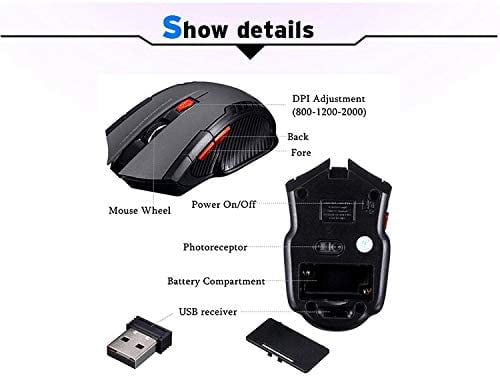 2.4Ghz Mini Wireless Optical Gaming Mouse Mice& USB Receiver For PC Laptop 