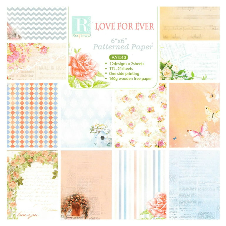 Wrapables 6x6 Decorative Single-Sided Scrapbook Paper for Arts & Crafts Projects, Scrapbooking, Card-Making Bears Pink & Blue Theme
