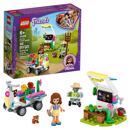 LEGO Friends Olivia’s Flower Garden 41425 Building Toy Includes Garden Accessories and a Vehicle Toy (92 Pieces)