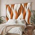 thumbnail image 3 of Burnt Orange White Moire Tapestry for Bedroom Wall Hanging Tapestry, Modern Abstract Art Ceiling Backdrop Tapestries Poster Blanket Wall Decor for Teens Room Living Room Dorm 59" x 79", 3 of 8