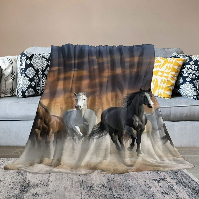 Horse print fleece blanket hotsell