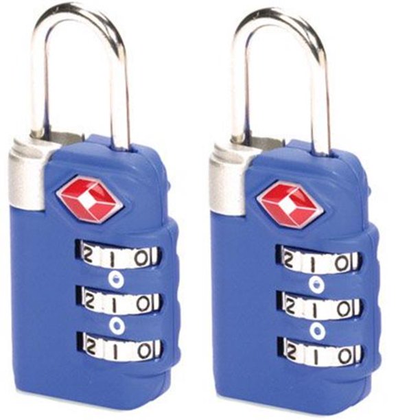 Travel Sentry Combo Lock 2 Pack Large 3 Dial Blue
