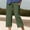 *Army Green, variant on ClodeEU Womens Linen Blend Drawstring Wide Leg Cropped Pants,Casual Baggy Trendy Pant White,Womens Plus L