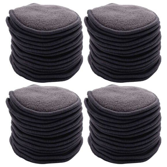 64Pcs Reusable Bamboo Cotton Make Up Remover Pads Washable Triple Layer Facial Skin Care Wipe Pads Cleaning Pad with Bag,Black