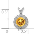 thumbnail image 4 of 925 Sterling Silver Rhodium Plated Diamond and Citrine Pendant, 4 of 7