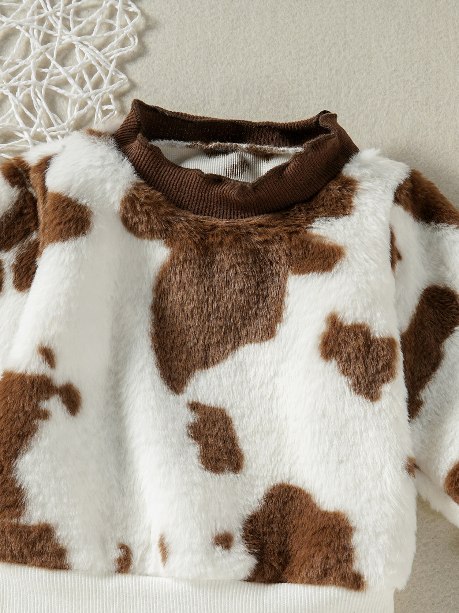 Toddler Baby Girl Fuzzy Sweater Kids Fur Long Sleeve Cow