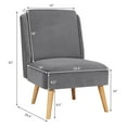thumbnail image 2 of Gymax 2PCS Velvet Accent Chair Single Sofa Chair Leisure Chair with Wood Frame Grey, 2 of 10