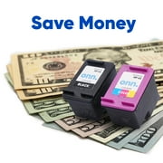 Remanufactured onn. HP 62 Black and 62 Tri-Color Ink, 2 Cartridges