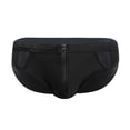 thumbnail image 3 of FcBaudy Men's Low Waist Solid Color High Vent Zipper Swimming Trunks Underpants Men Pants, 3 of 9