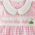 thumbnail image 4 of CAICJ98 Summer Baby Girl Romper Bodysuit Golf Plaid Embroidery Short Sleeve Jumpsuit Summer Clothes with Headband (Pink,3-6 Months), 4 of 7