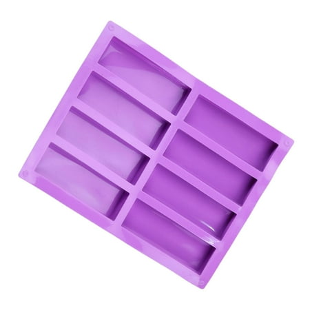 

8-cavity Silicone Rectangle Cake Mold Chocolate Soap Mould Baking Tray（Purple）（1pcs）