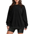 thumbnail image 7 of Women Crew Neck Pullover Women's Sweatshirts No Hood Womens Comfory Oversized Sweatshirts Casual Crewneck Long Sleeve Tops Pullover Lightweight Sweatshirts Xl, 7 of 7