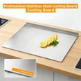 thumbnail image 3 of 304 Stainless Steel Cutting Board with Lip,Large Metal Chopping Board with Counter Edge, Double-Sided Use,Non-Slip Kitchen Board, 3 of 5