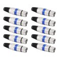 thumbnail image 4 of Adaptador de micrófono de audio, 10 piezas, conector XLR de 3 núcleos con forma de círculo azul, conector de audio de estética elegante, 4 of 9