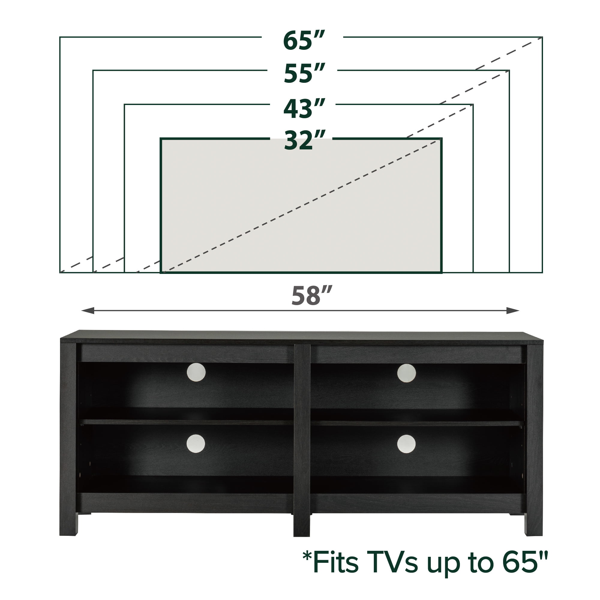 Zinus Camden TV Stand for TVs up to 65", Espresso