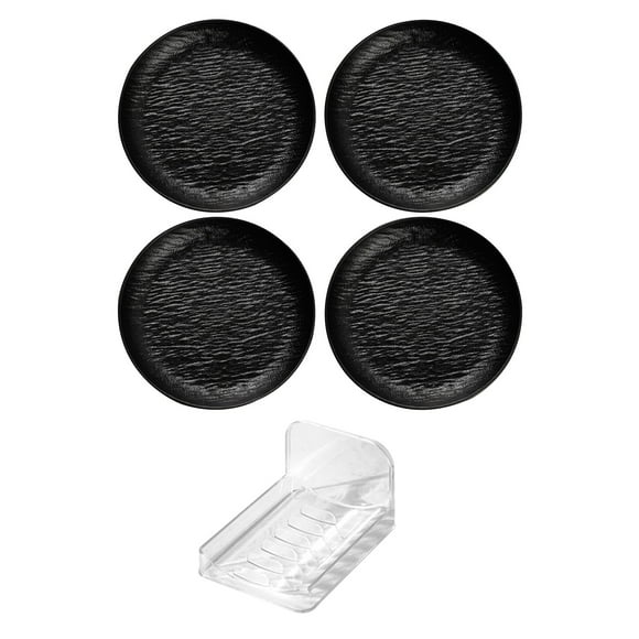 YIMWNYI 4Pcs Plastic Serving Trays for Party, Lightweight Dinner Plates, Reusable Kitchen Trays, Perfect for Outdoor Camping, Easy to Clean, Stackable Design, Ideal for Home Organization
