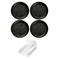 Zmeidao 4Pcs Plastic Plates, Dinner Plates Set, Reusable Unbreakable Party Plates with Base, for Camping, Picnic