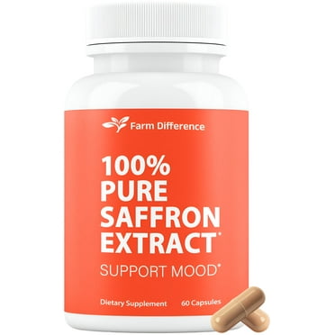 Saffron Extract Capsules - Pure Saffron Supplement - 88.5mg Pills - Eye & Mood Support - Made in USA