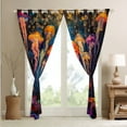 thumbnail image 3 of Colorful Jellyfish Curtains,Sea Animal Print Rainbow Jellyfish Curtains Bedroom,Marine Ocean Life Curtains Coastal Nautical Window Curtains 2 Panels (52Wx84L), 3 of 6