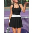 thumbnail image 4 of Sociala 2 Piece Scalloped Waistline Tennis Skirt Sets for Womens Golf Skirts, 4 of 7