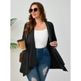 thumbnail image 6 of SHOWMALL Plus Size Lightweight Long Sleeve Cardigan for Women, Black 3X Open Front Sweater with Pockets, Casual Layering for Spring Fall, 6 of 8