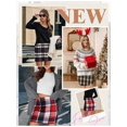 thumbnail image 5 of Khaki Plaid Pencil Mini Skirt For Women, High Waist Bodycon Fall Winter Holiday Skirt, 5 of 6