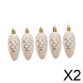 thumbnail image 1 of Bolas colgantes para fiesta,adornos de piñas de árbol de Navidad cono de pino navideño,adornos pequeños colgantes irrompibles brillantes,brillo fiesta navideña boda porche interior, 1 of 8