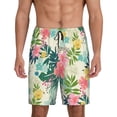 thumbnail image 2 of Picia Tropical Flowers Pajama Shorts for Men, Men's Pajama Bottoms, Sleepwear,Short Pajama Pants-, 2 of 9