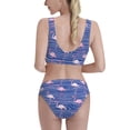 thumbnail image 3 of Daiia Flamingo printed 2 piece Swimsuit Bikinis for Women High Waisted Racerback Bathing Suits Summer Tummy Control Scoop Neck Swimwear-X-Large, 3 of 8