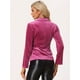 thumbnail image 4 of Chaqueta de terciopelo de oficina frontal con botón de solapa con muesca vintage para mujer Rosa Caliente L, 4 of 6