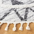 thumbnail image 3 of SAFAVIEH Moroccan Tassel Pemala Diamond Shag Area Rug, Grey/Ivory, 6'7" x 6'7" Round, 3 of 8