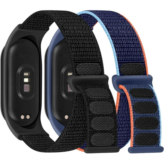 KOMI 2 Pack Solo Loop Nylon Strap Compatible with Xiaomi Mi Band 6 5 4 3/Amazfit Band 5 Straps,Soft Adjustable Colorful Sports Replacement Band for Xiaomi Mi Band 6 5 (NFC) for Men Women