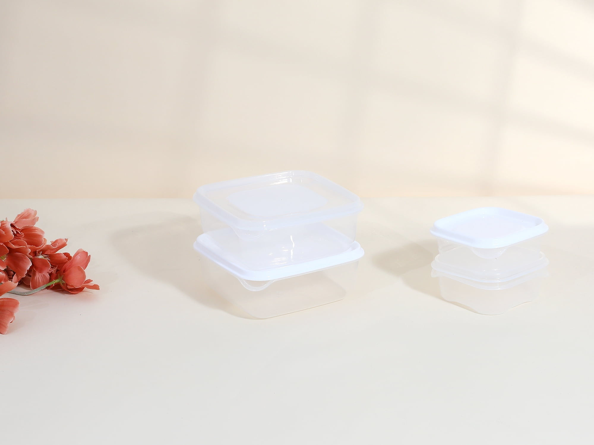 Unique Bargains 10 Packs Meal Prep Food Containers 3.7*3.7*1.8 in White