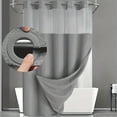 thumbnail image 1 of HLONK [Rideau de Douche Aquarelle] Ensemble de Rideau de Douche Gaufré Multicolore de Haute Qualité et Doublure / Rideau de Douche Sans Crochets avec Doublure à Boutons-Pression Aquarelle Transparent à Double Couches Lavable -, 1 of 7