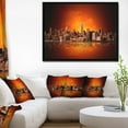 thumbnail image 3 of Design Art Panorama De New York City En Lumière Rouge  Sur Toile Encadrée, 3 of 3