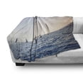 thumbnail image 3 of Nautical Soft Flannel Fleece Blanket, Racing Sailboats in Mediterranean Sea Adventure Winner Sports Freedom Photo Print, Cozy Plush for Indoor and Outdoor Use, 50" x 60", Blue White, by Ambesonne, 3 of 6