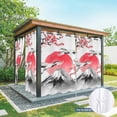 thumbnail image 6 of Outdoor Curtains for Patio Waterproof, Pink Floral Outdoor Privacy Panels Grommet, Tree Birds Retro Art Botanical Mountain Blackout Outside Curtains for Porch/Cabana/Pergola/Gazebo 54"x95", 2 Panels, 6 of 8