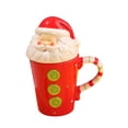thumbnail image 2 of Tazas navideñas, Tazas de cerámica de dibujos animados, Tazas esmaltadas al aire libre, Tazas de café navideñas para regalos de cumpleaños, Bandeja es Papá Noel Soledad Taza de café, 2 of 10