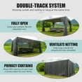 thumbnail image 5 of Domi Outdoor Living Louvered Pergola 12'×16', Aluminium Pergola with Adjustable Roof, Curtains and Netting, Hardtop Gazebo for Patio, Deck, Garden, Yard, Beach(Gray), 5 of 8