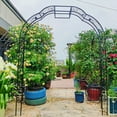 thumbnail image 4 of Lisonu 8.2ft Tall Metal Garden Arch, 6.2ft Wide Wedding Arch for Ceremonies & Climbing Plants, Rustproof Outdoor Garden Arbor, Black, 4 of 12