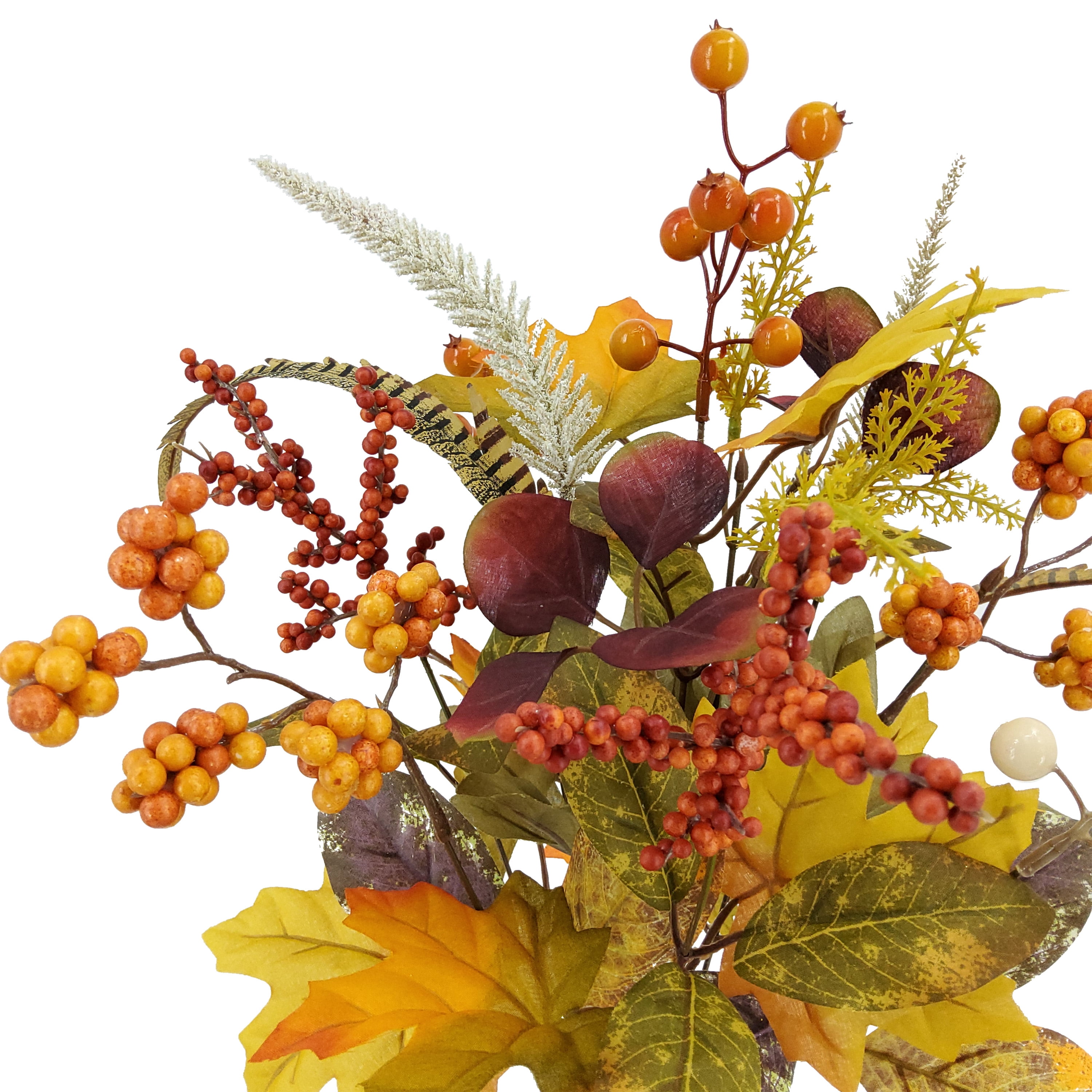 Mainstays 21 in Indoor Orange Artificial Berry and Leaves Bouquet