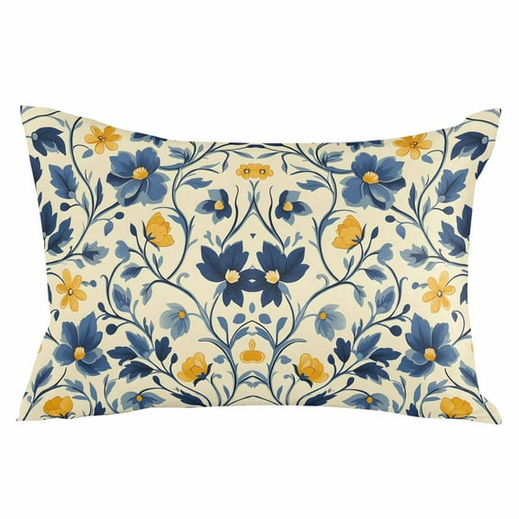 Spring Botanical Art Throw Pillow Cover 20 x 30 Inch Decorative Pillow Cover Spring Floral Summer Flower Lumbar Pillowcase Seasonal Rectangle Cushion Case for Couch Sofa Bed Living Room