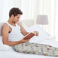 thumbnail image 4 of Uemuo Funny Cat White Pattern Men's Wide Leg Palazzo Lounge Pants with Pockets Light Weight Loose Comfy Casual Pajama Pants-Medium, 4 of 9