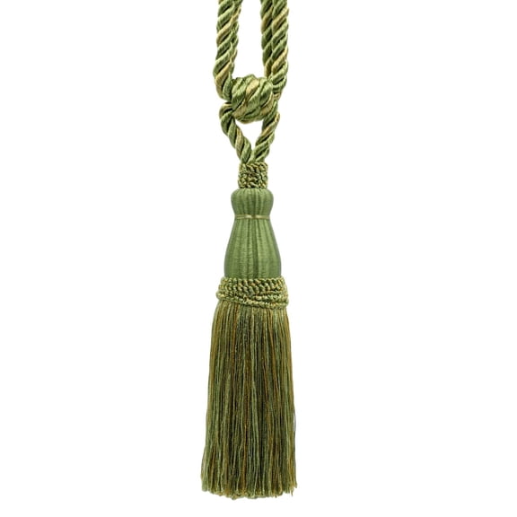 DECOPRO Elegant Lustrous Curtain Tassel Tieback, Tassel Length 8 1/2" (21.5cm), Spread 30" (76cm) # TBC085, Lemongrass Green #PR12 (Light Green, Yellow Green, Yellow Gold) Sold Individually