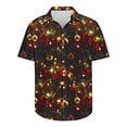 thumbnail image 4 of Camisas de Manga Larga para Hombres, Botón de Impresión Blusa de Cuello, Camisa de Poliéster de Moda Casual, 4 of 5