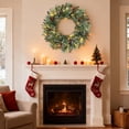 thumbnail image 3 of EastVita Pre-Lit Artificial Christmas Wreath 24 Inch Frosted Pine Cone and Berry Winter Greenery Wreath for Front Door Full Outdoor/Indoor Decor with 50 LED Lights Battery Operated, 3 of 7