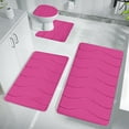 thumbnail image 6 of Titcea Bathroom Rugs Set Memory Foam Bath Mats for Bathroom 4 Piece, Non Silp Bathroom Set, Soft and Water Absorbent Bath Mat Set, Machine Wash Dry Bathroom Rug Set Dark, 6 of 7